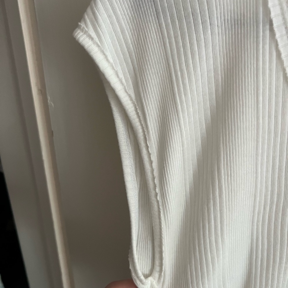 White Ribbed Top - Picture 3 of 3